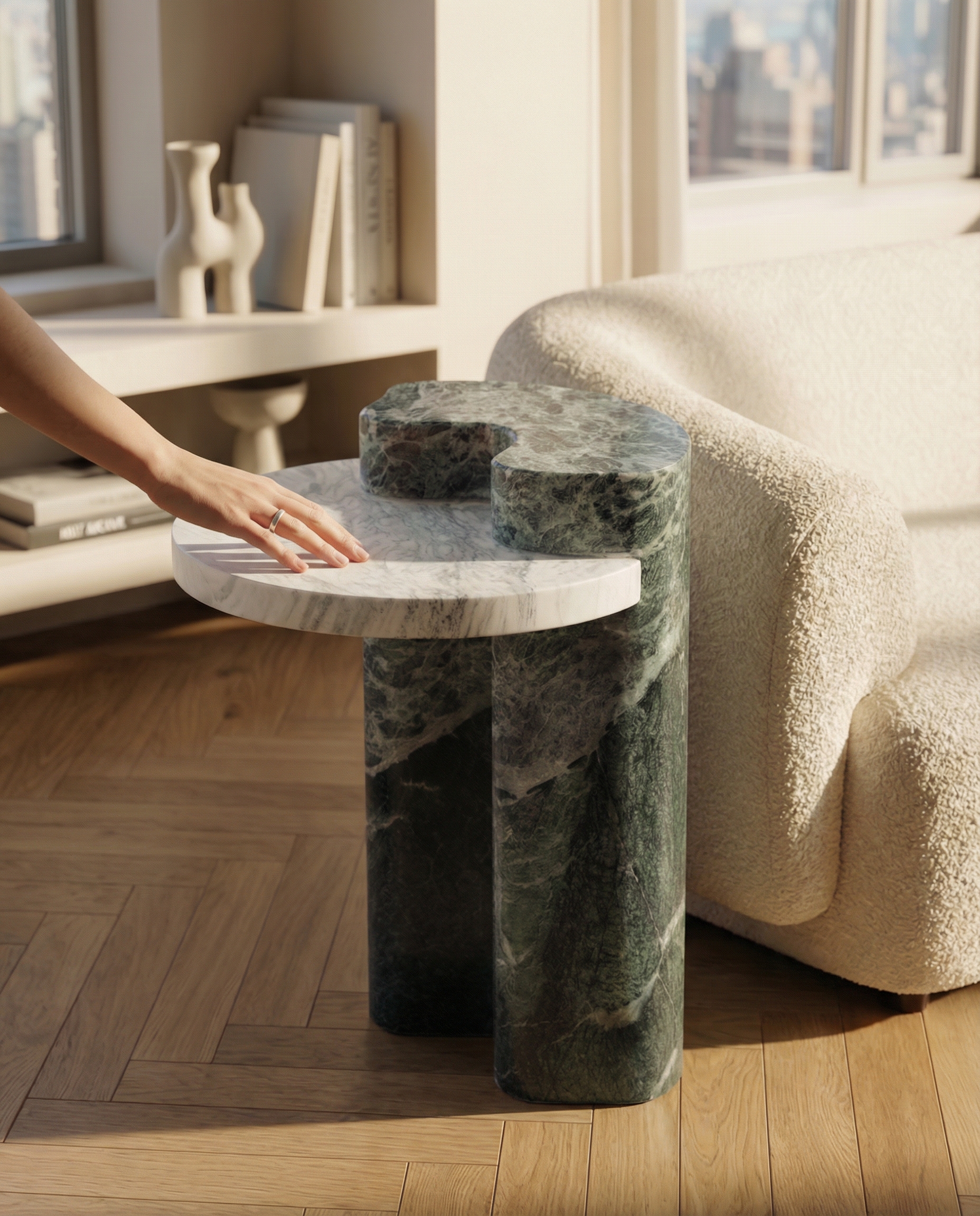 Lavanche coffee table in architectural interior — stone in context